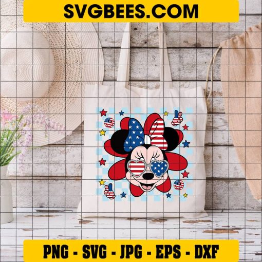 Th Of July Minnie Svg American Flag Glasses Svg Svg Png