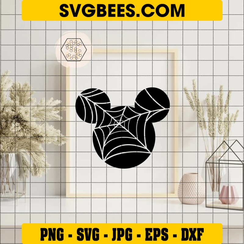 Disney Mouse Halloween Spiderweb SVG PNG Mickey Spiderweb Halloween