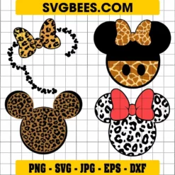 Leopard minnie mouse bow SVG - SVGbees