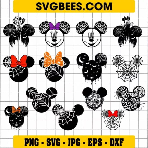 Mickey Mouse Spider Web SVG