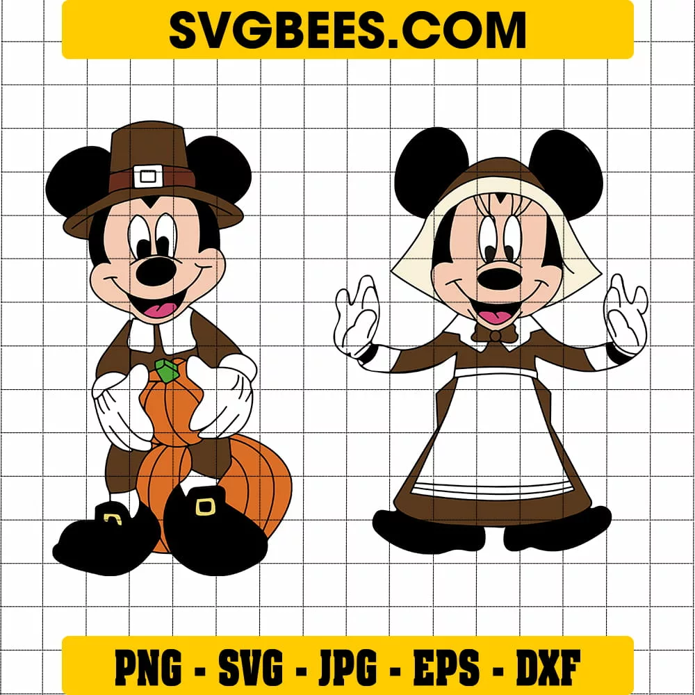 Disney Mickey Mouse Thanksgiving SVG and PNG - SVGbees