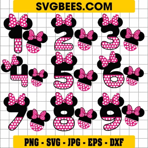 minnie mouse birthday cake topping SVG - SVGbees