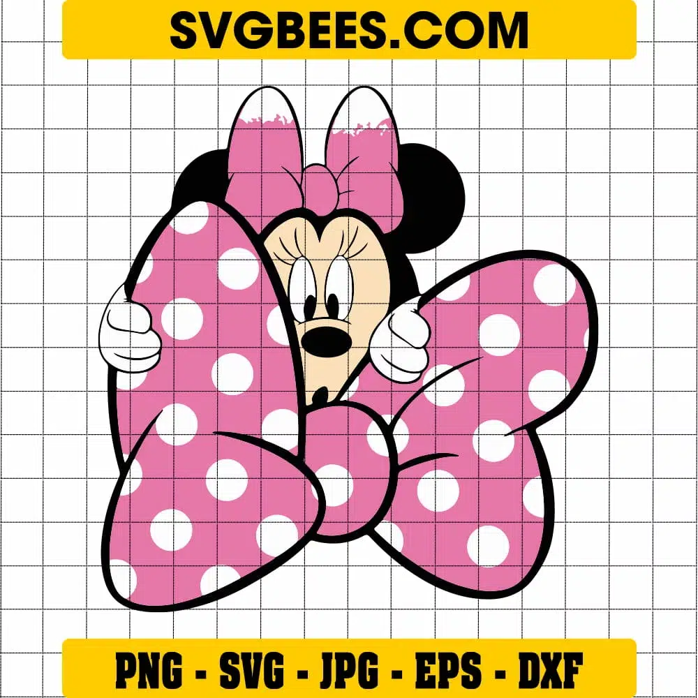 minnie mouse face outline pink