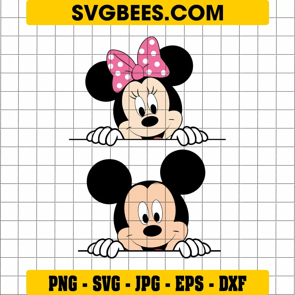 Disney Character Peeking Mickey Mouse SVG And PNG - SVGbees