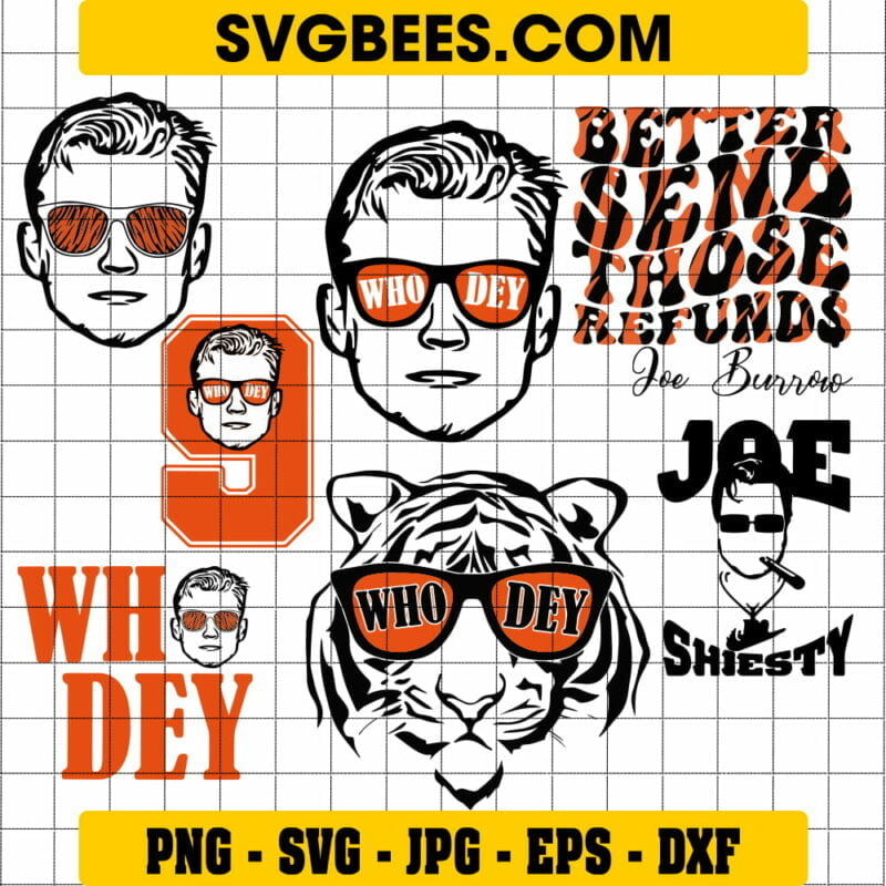 Joe Burrow SVG DXF Png Pdf Jpg Eps - SVGbees