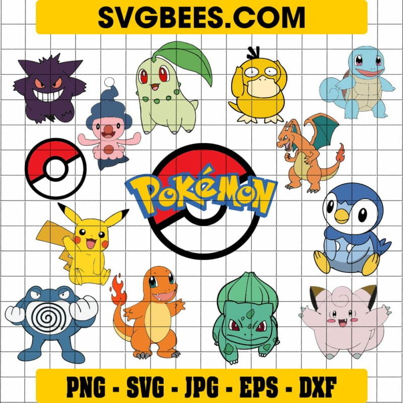 Pikachu Ears SVG, Pikachu Face SVG PNG, EPS Files