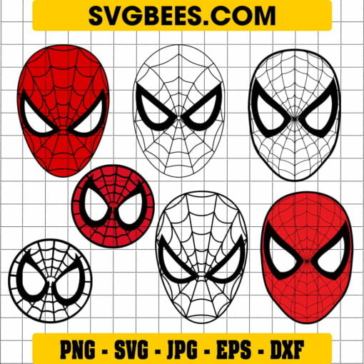 Spider man half mask head SVG PNG - SVGbees