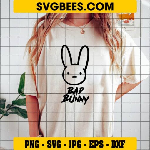 Bad Bunny Logo SVG on Shirt