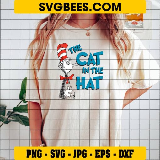Cat In The Hat SVG on Shirt