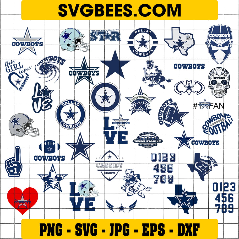Dalas cowboys bundle SVG, Football cowboys SVG, Football team logo SVG