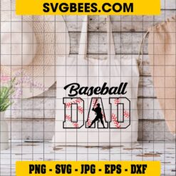 Fathers Day Baseball SVG on Bag