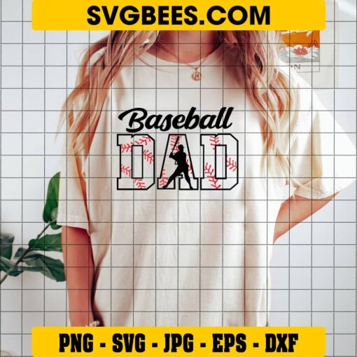 Fathers Day Baseball SVG on Shirt
