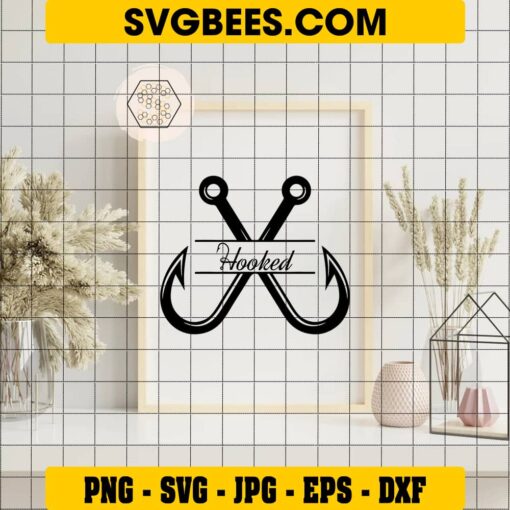 Fishing Hook SVG on Frame