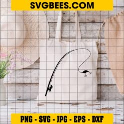 Fishing Pole SVG on Bag