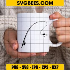 Fishing Pole SVG on Cup