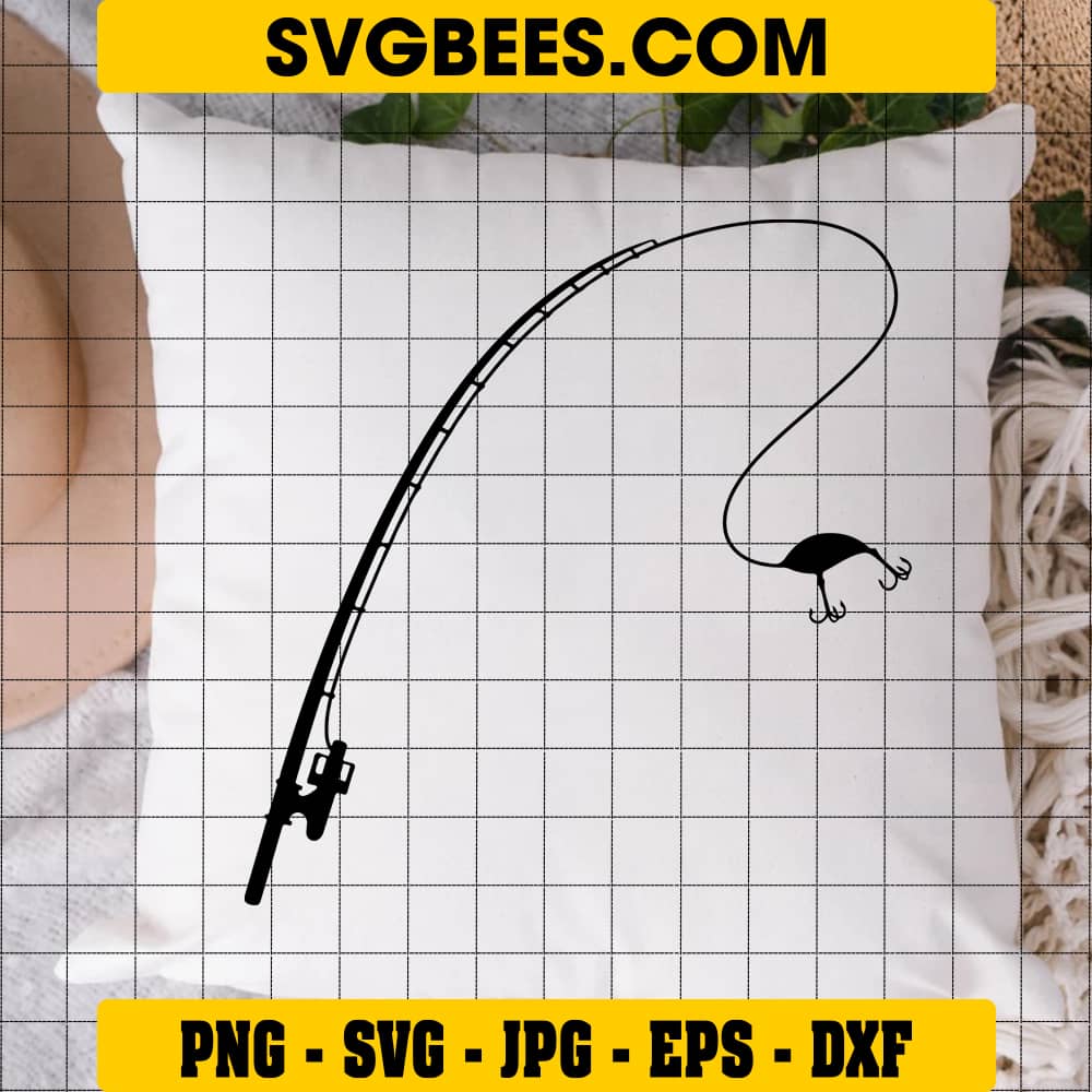 Fishing Pole SVG PNG Files - SVGBees