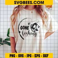 Gone Fishing SVG on Shirt