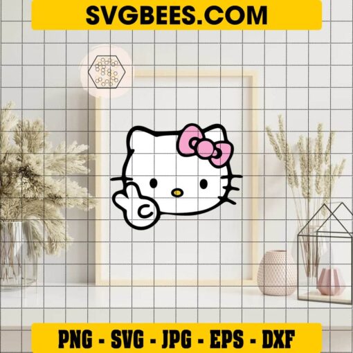 Hello Kitty Face SVG on Frame
