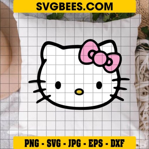 Hello Kitty Face SVG on Pillow