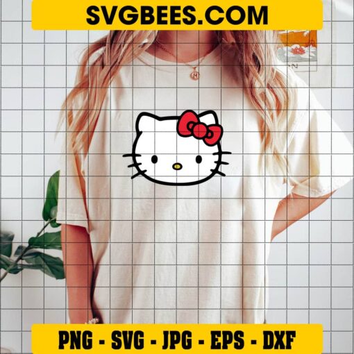 Hello Kitty Face SVG Cut Files - SVGBees