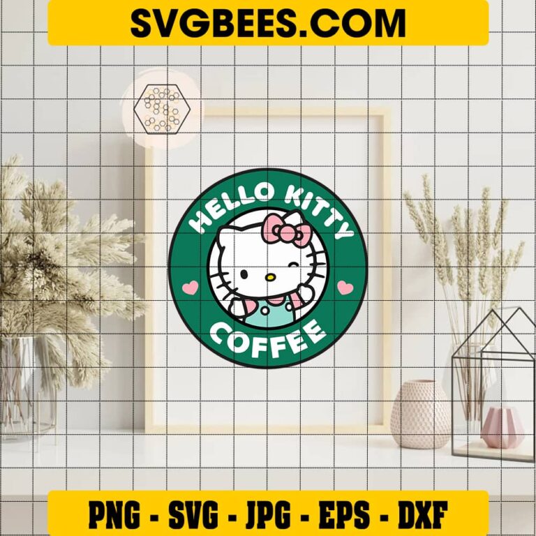 Hello Kitty Starbucks SVG Cricut Files - SVGbees