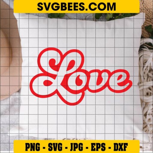 Love SVG on Pillow
