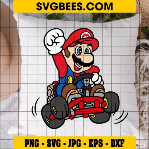 Mario Kart SVG on Pillow