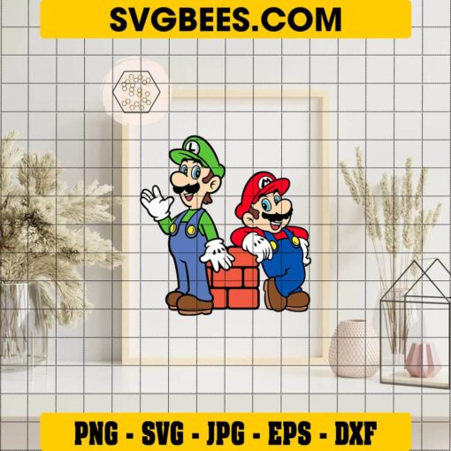 Mario and Luigi SVG on Frame