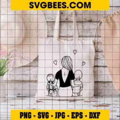 Mother Daughter SVG on Bag