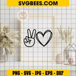 Peace Love SVG on Frame