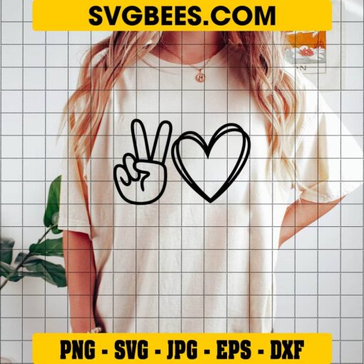 Peace Love SVG on Shirt