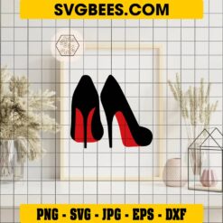 Red High Heel Shoes SVG on Frame