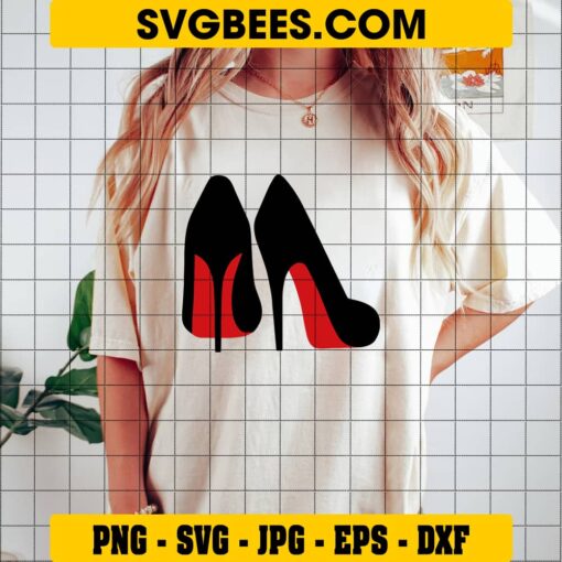 Red High Heel Shoes SVG on Shirt