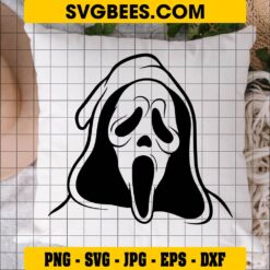 Scream Ghost Face SVG on Pillow