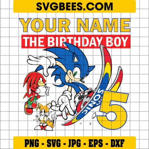 Sonic Birthday Shirt SVG