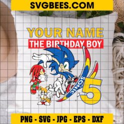Sonic Birthday Shirt SVG on Pillow