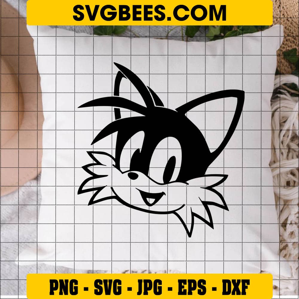 Tails Face Svg, Sonic The Hedgehog Svg, Cartoon Svg, Png Dxf Eps Digital  File