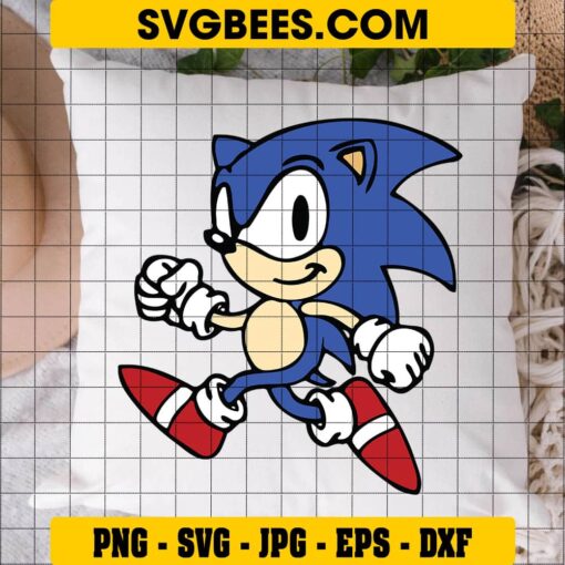 Sonic The Hedgehog SVG on Pillow