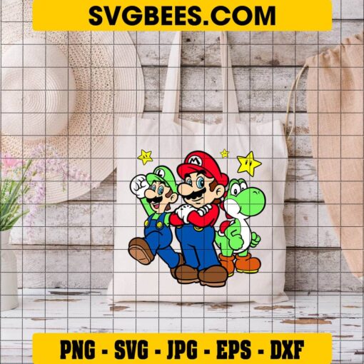 Super Mario SVG on Bag