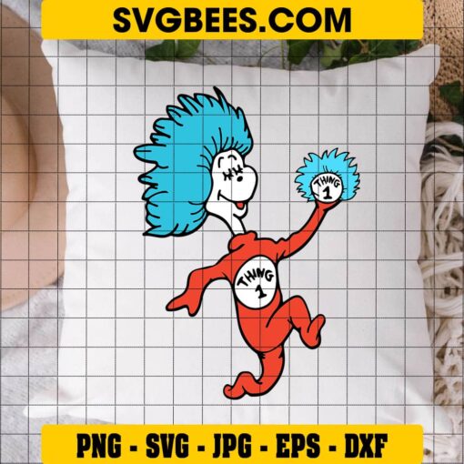 Thing 1 SVG on Pillow