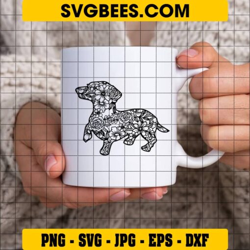 Wiener Dog SVG on Cup