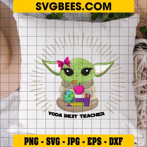 Yoda Best Teacher SVG on Pillow