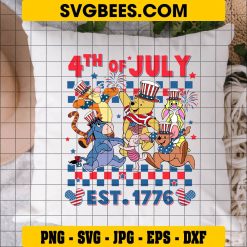 4th Of July Funny American USA Svg, 4th Of July Winnie the Pooh Svg on Pillow