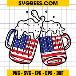 4th of July Beer Svg, American Svg, USA Flag Svg