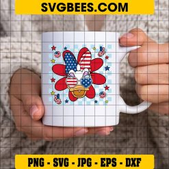 4th of July Daisy Duck Svg, American Flag Glasses Svg, 1776 Svg on Cup