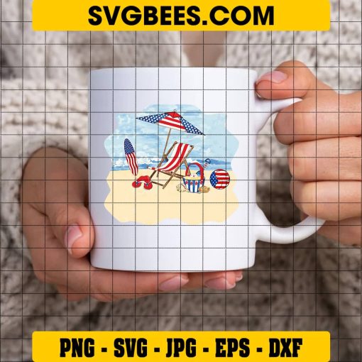 4th of July Summer Vacation SVG, Holiday SVG on Cup