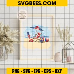 4th of July Summer Vacation SVG, Holiday SVG on Frame