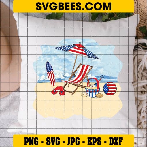 4th of July Summer Vacation SVG, Holiday SVG on Pillow
