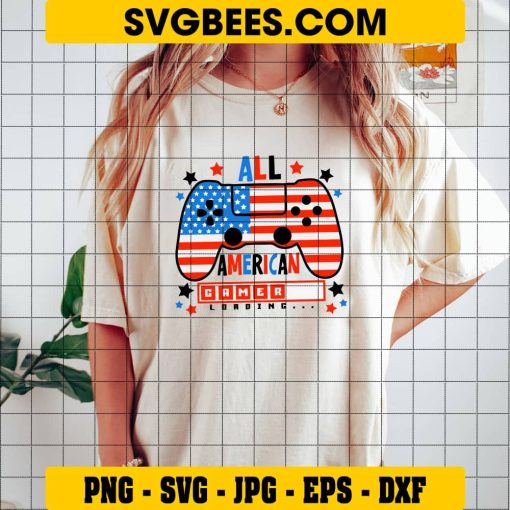 All American Gamer Svg, 4th of July Gamer Svg, American Svg on Shirt
