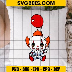 Baby Pennywise Clown Svg on Pillow